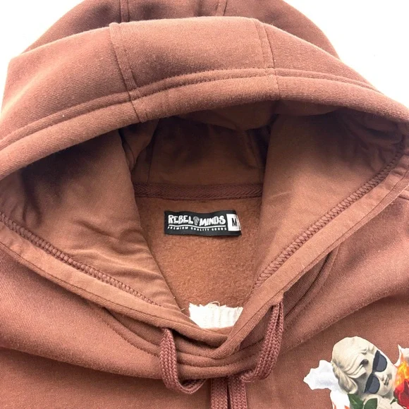Rebel Minds Brown “Blessed w/ the Bag” Graphic Fleece Lined Hoodie (M) - Picture 13 of 16